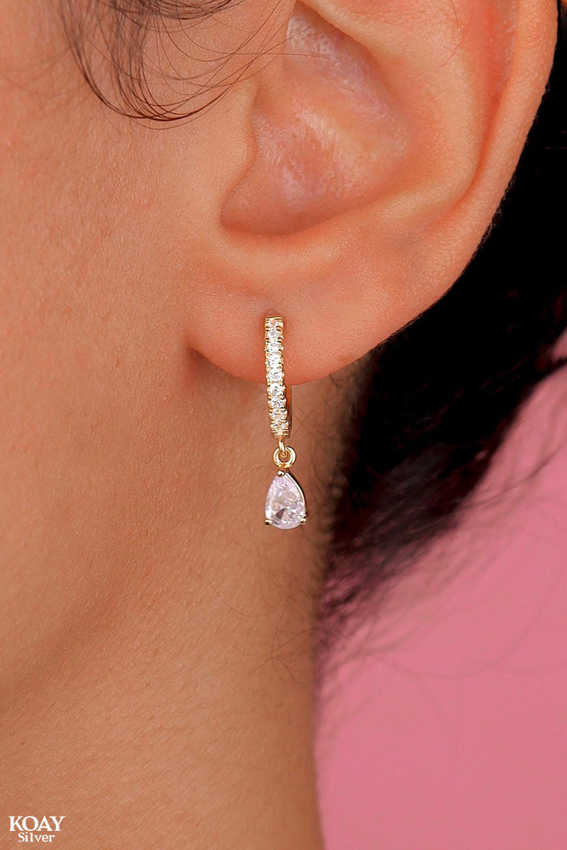 Zircon Hoop (019) Gold Plated