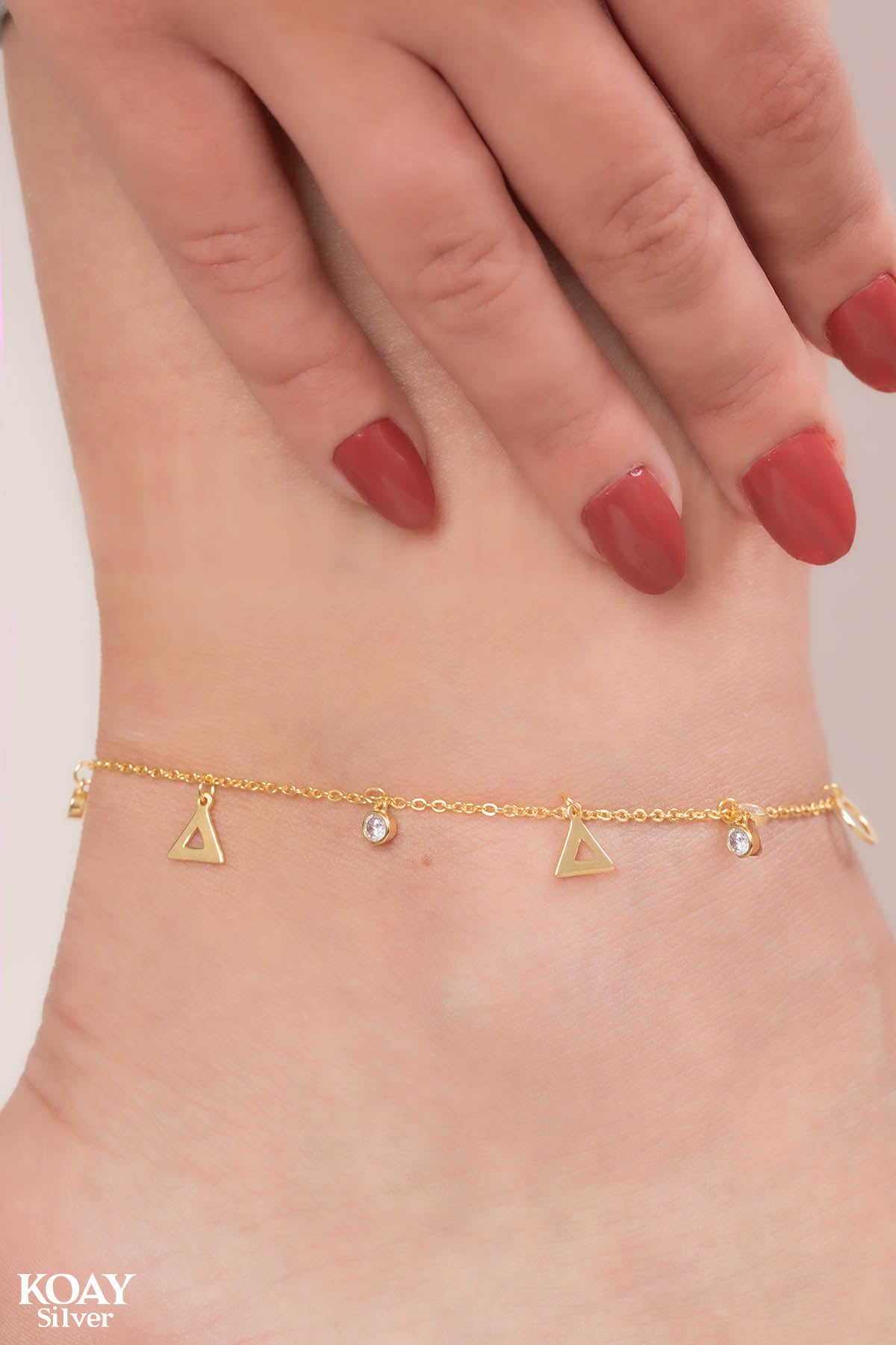 Circle & Triangle Zircon GP Anklet