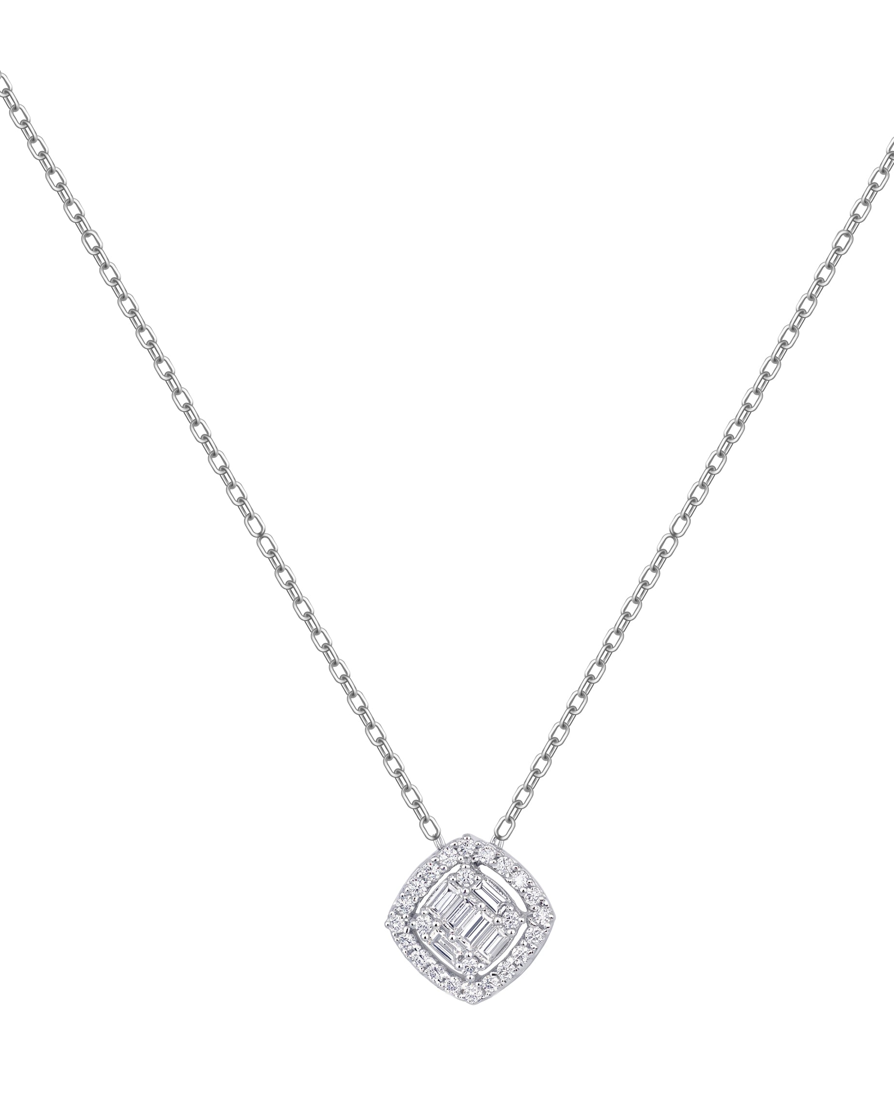 18K White Gold Diamond Necklace- SA1287