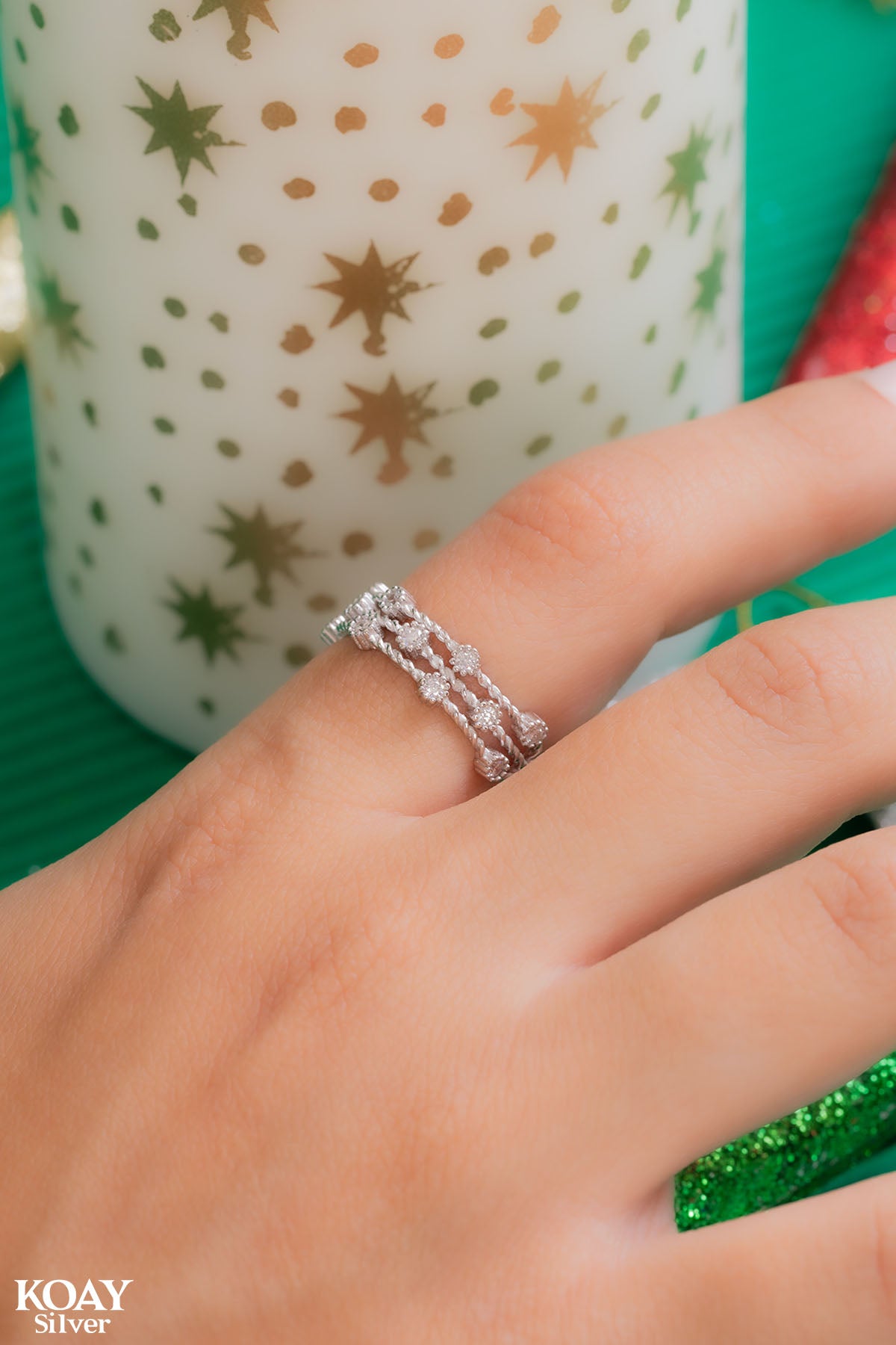Zircon Triple Layer Ring