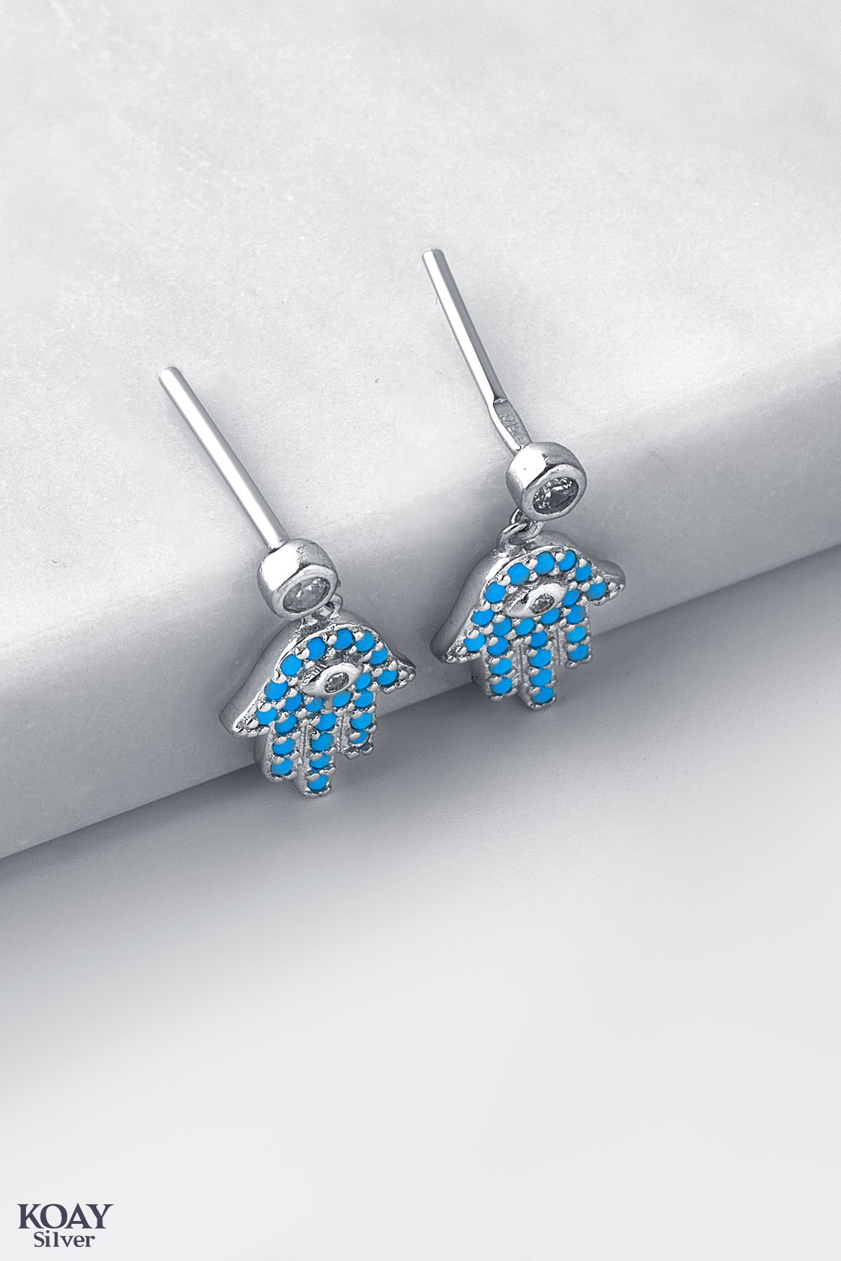 Zircon Turquoise Hand Earring