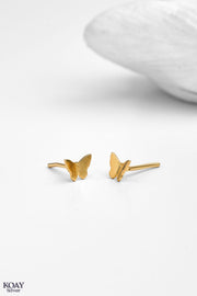 Plain Butterfly GP Earrings