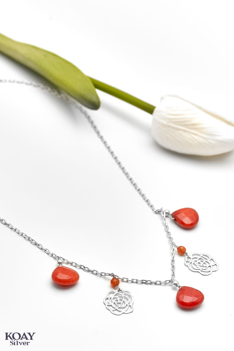 Orange Flower Necklace