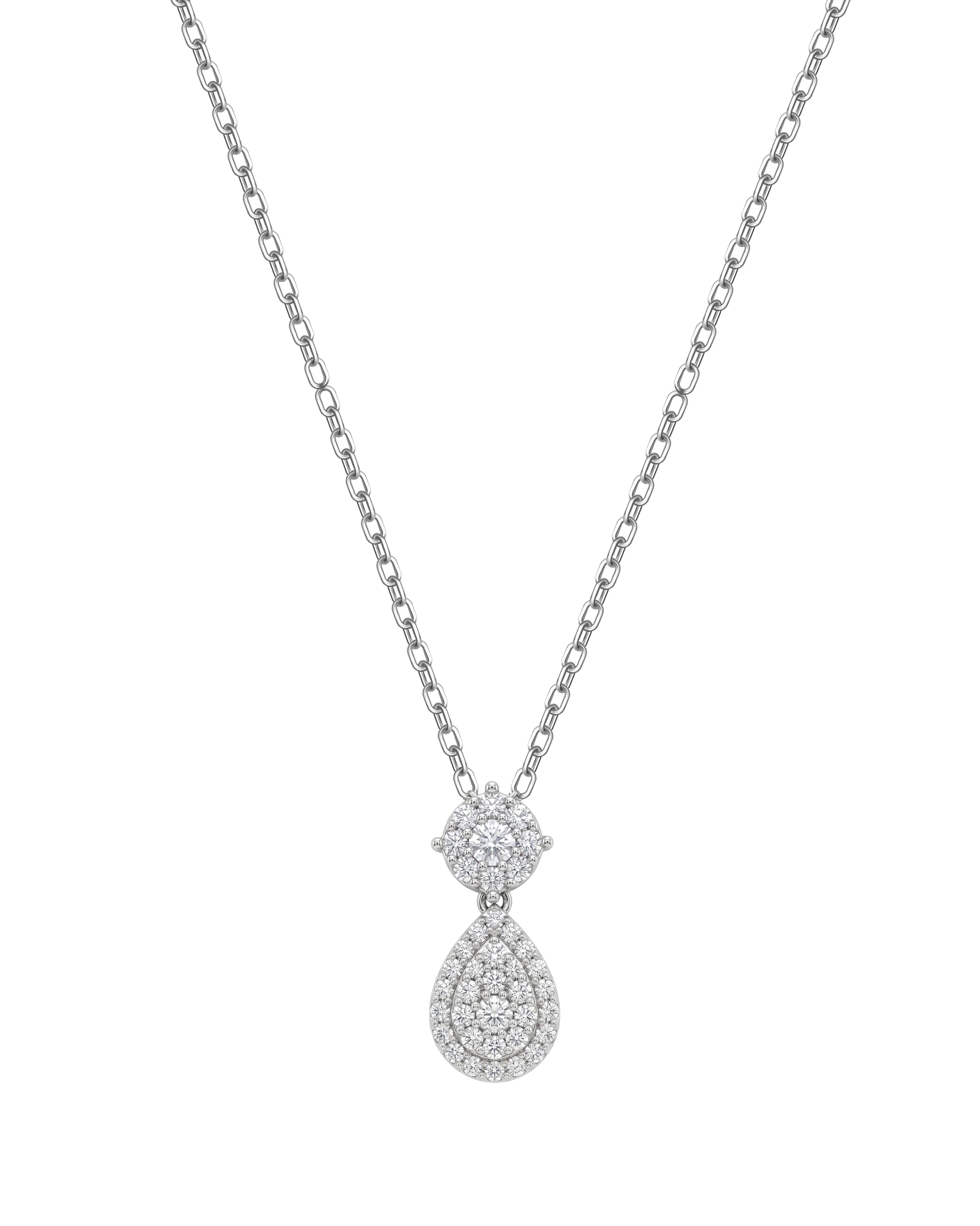 18K White Gold Diamond Necklace- SA2380