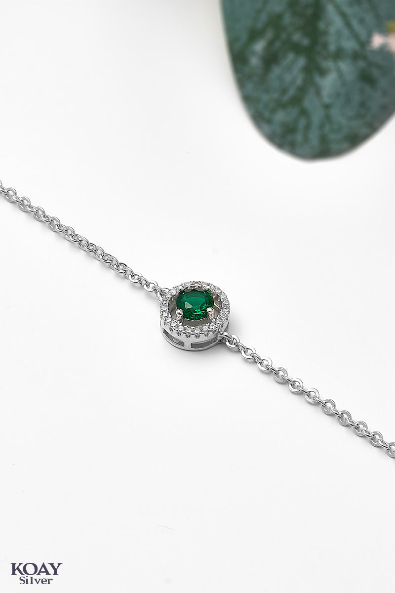 Circle Zircon Green Bracelet