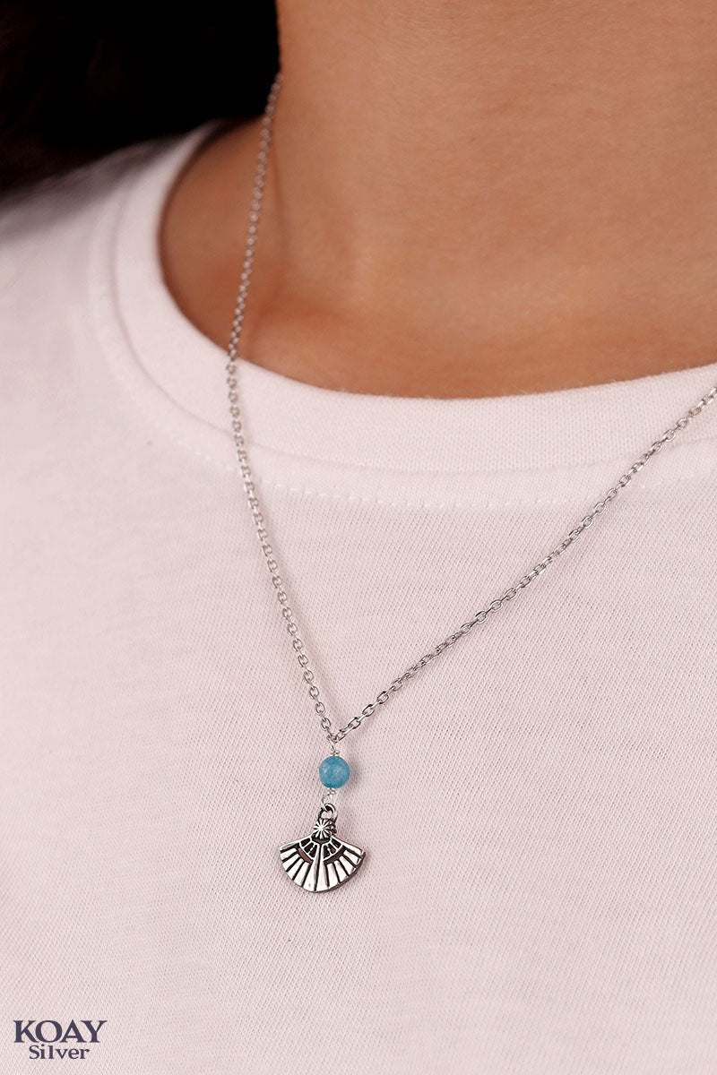 Lotus Italian Necklace (Blue)