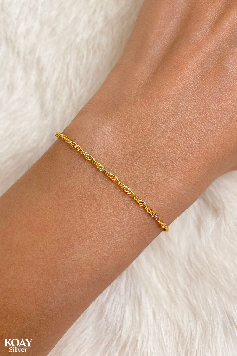 Twist Chain Bracelet (B/GP)