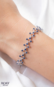 Double Zircon Bracelet (010) Navy