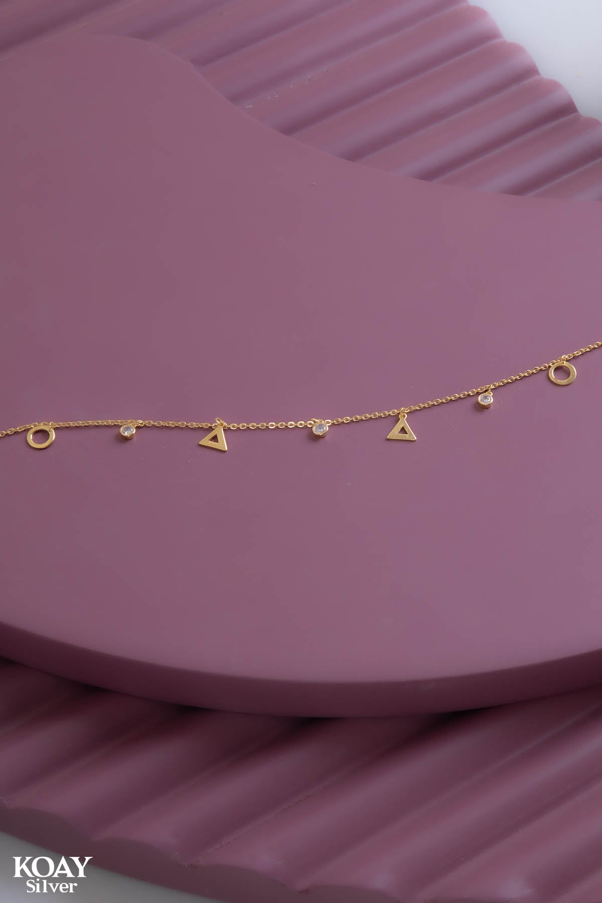Circle & Triangle Zircon GP Anklet