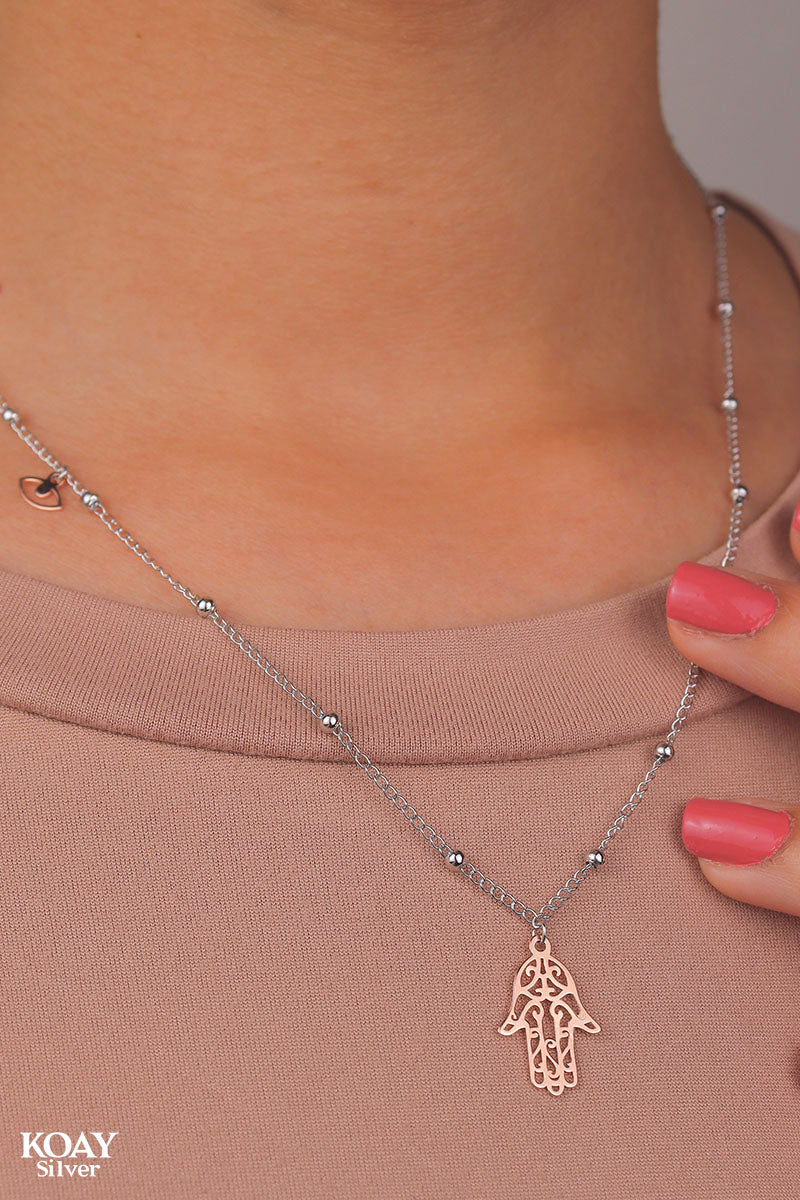 Rose Hand Necklace