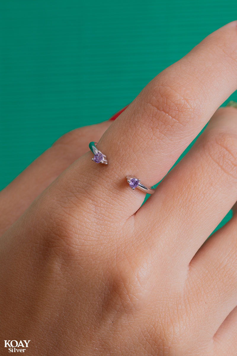 Double Zircon Purple (02) Ring