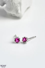 Zircon (031) Hot Pink Earring