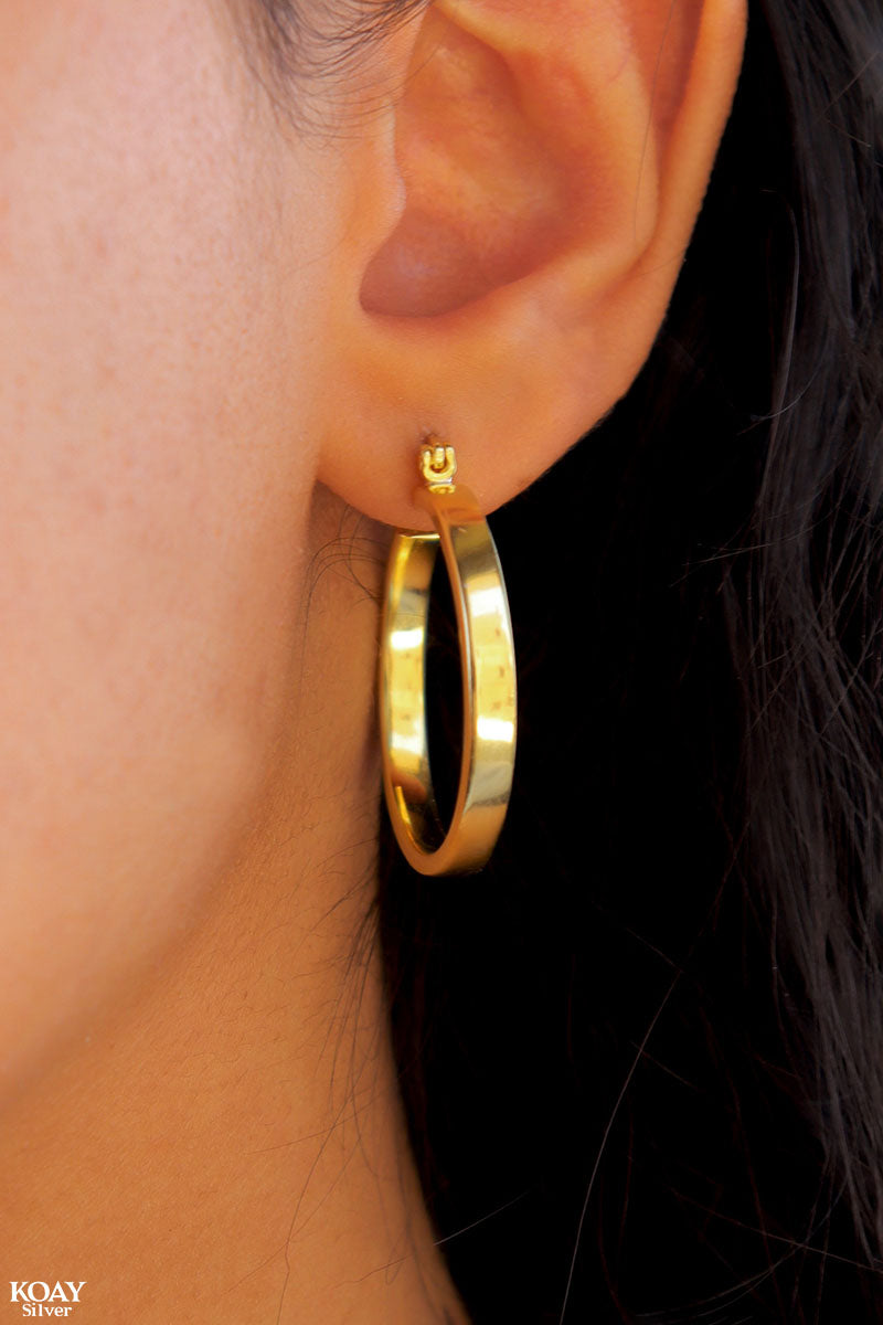 Thin Plain Gold Plated Earring