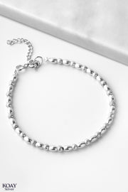Silver Oval And Balls Bracelet