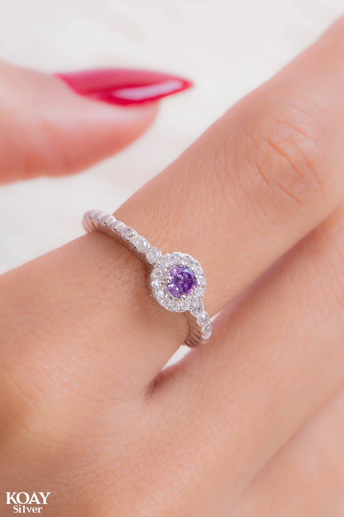 Zircon (044-Purple ) Ring