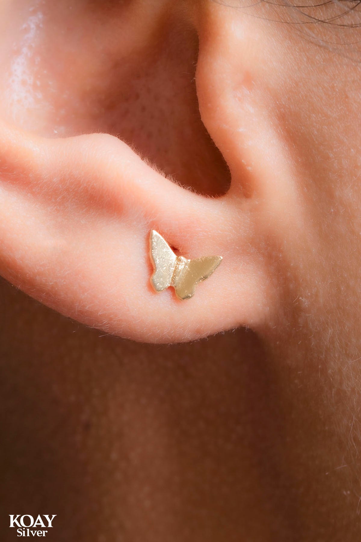 Plain Butterfly GP Earrings