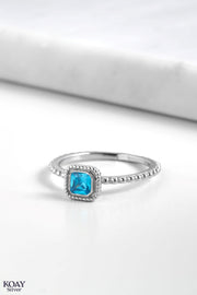 Zircon Ring (081-Aqua stone )