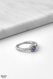 Zircon (044-Purple ) Ring