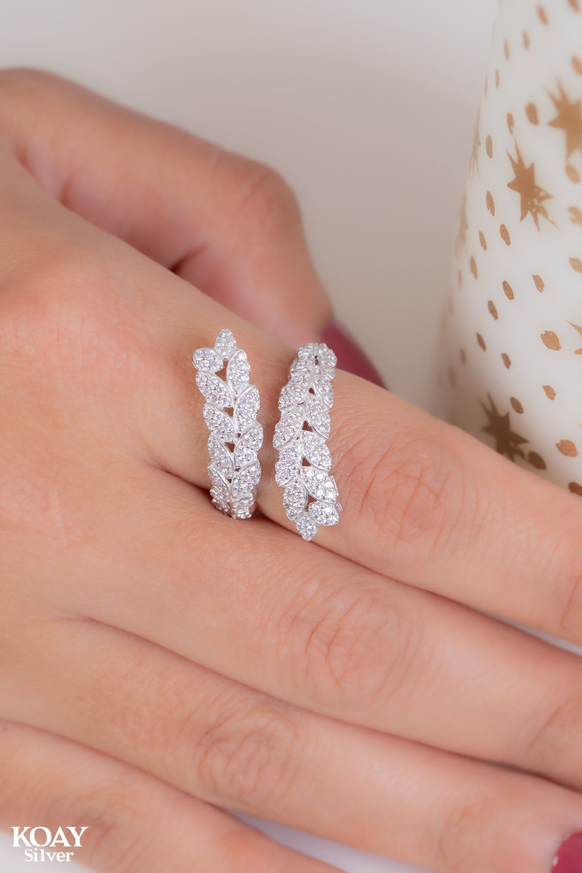 Zircon Double Leaf Ring