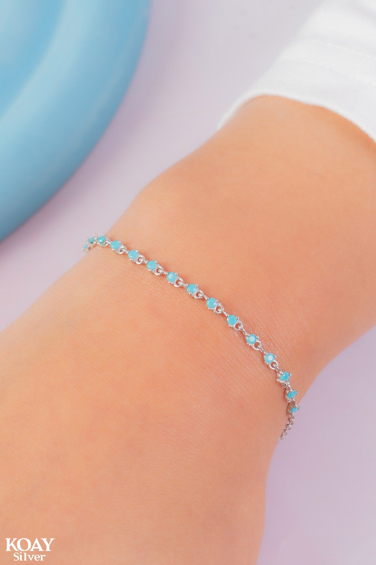 Zircons Turquoise (010) Bracelet