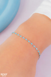 Zircons Turquoise (010) Bracelet
