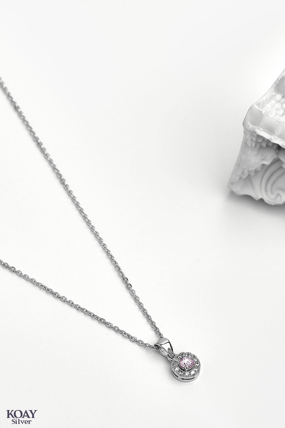 Circle Zircon Rose Necklace