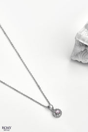 Circle Zircon Rose Necklace