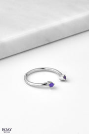 Double Zircon Purple (02) Ring