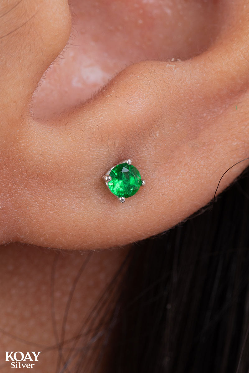 Tiny Green Zircon Earring
