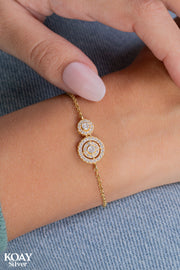Circle Zircon Bracelet Gold Plated