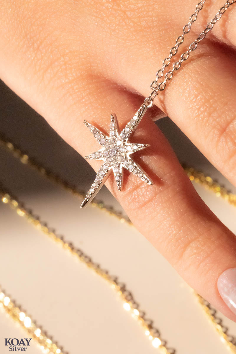 Zircon Large North Star Necklace