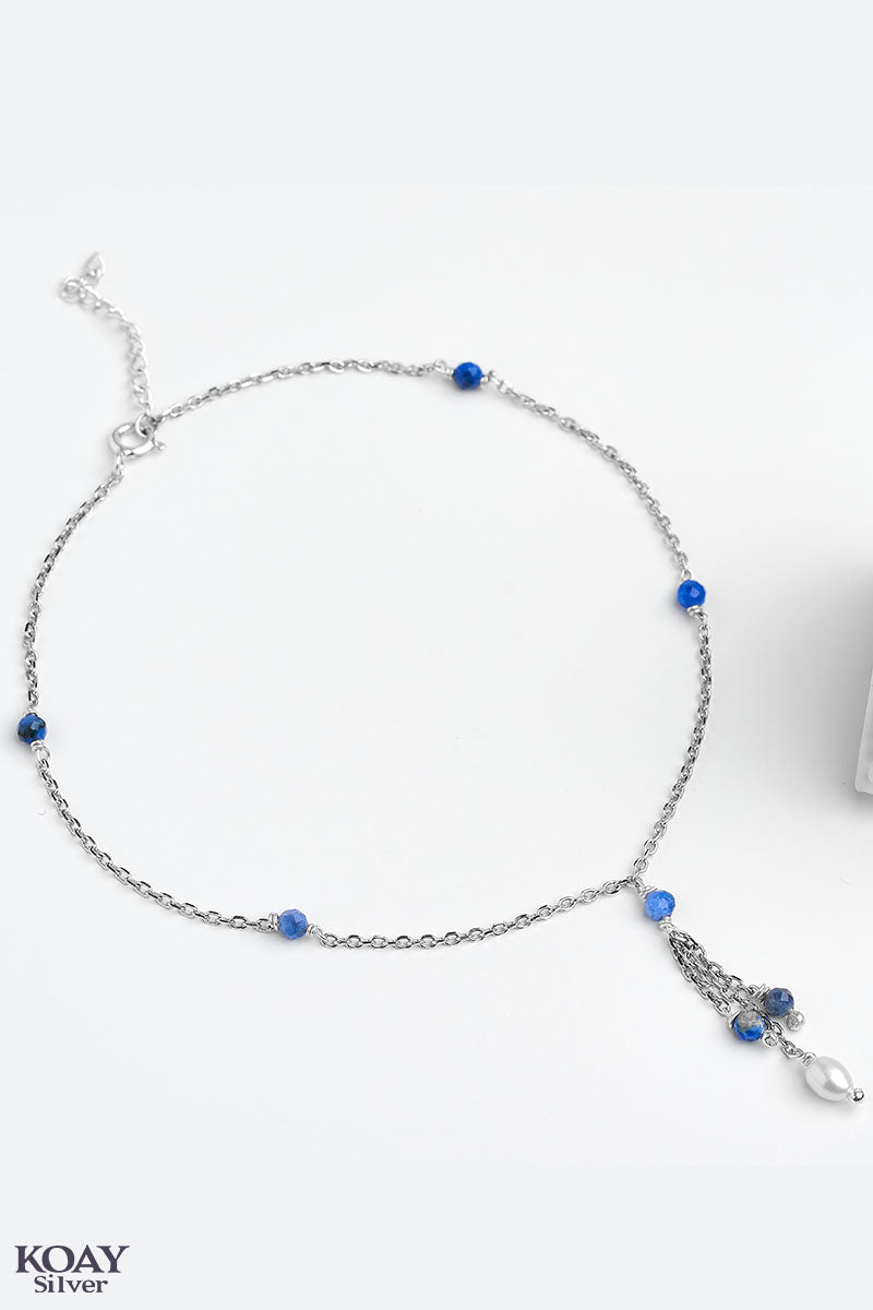 Blue & Pearl Italian Anklet