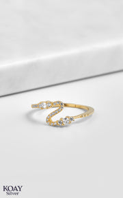 Zircon Wave Ring (056-GP)