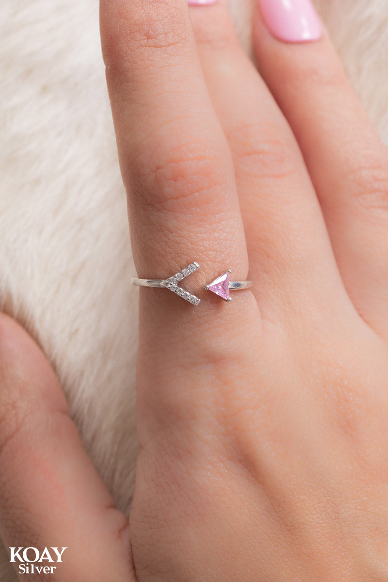 Arrow Zircon Rose Ring