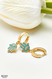 Turquoise Hand Hoop Gold Plated