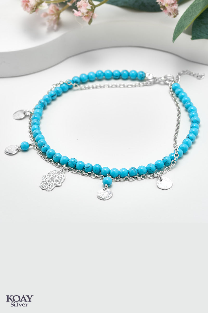 Blue Hand Anklet