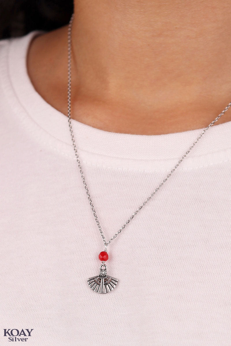 Lotus Italian Necklace (Red)