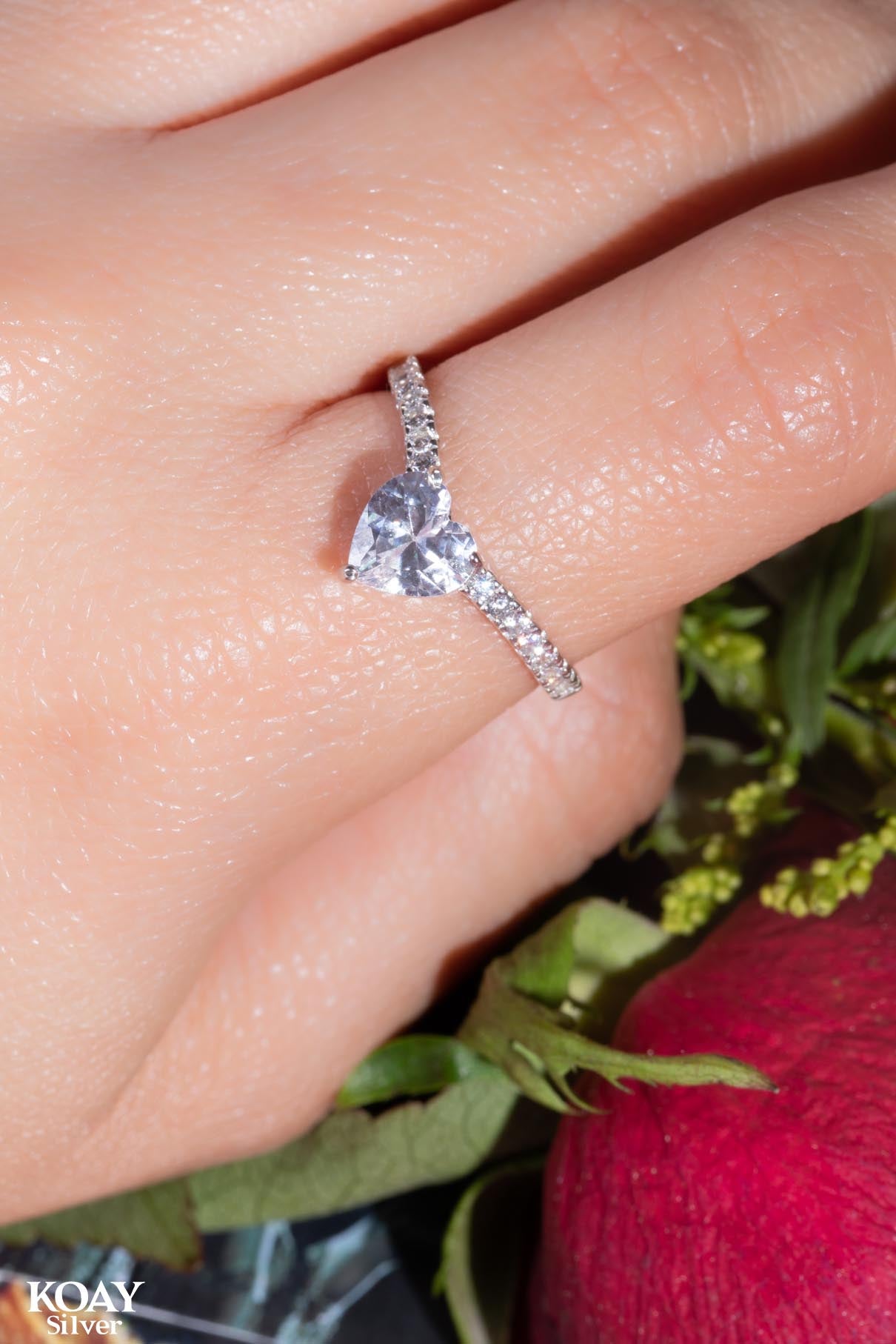 Zircon Single Heart Ring