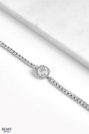 Single Square Zircon Chain Tennis Bracelet