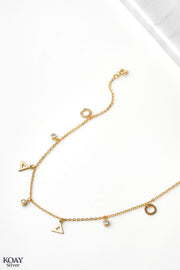 Circle & Triangle Zircon GP Anklet