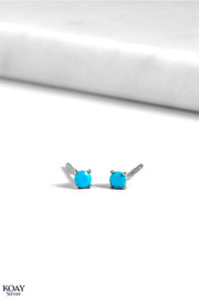 Tiny Turquoise Zircon Earring