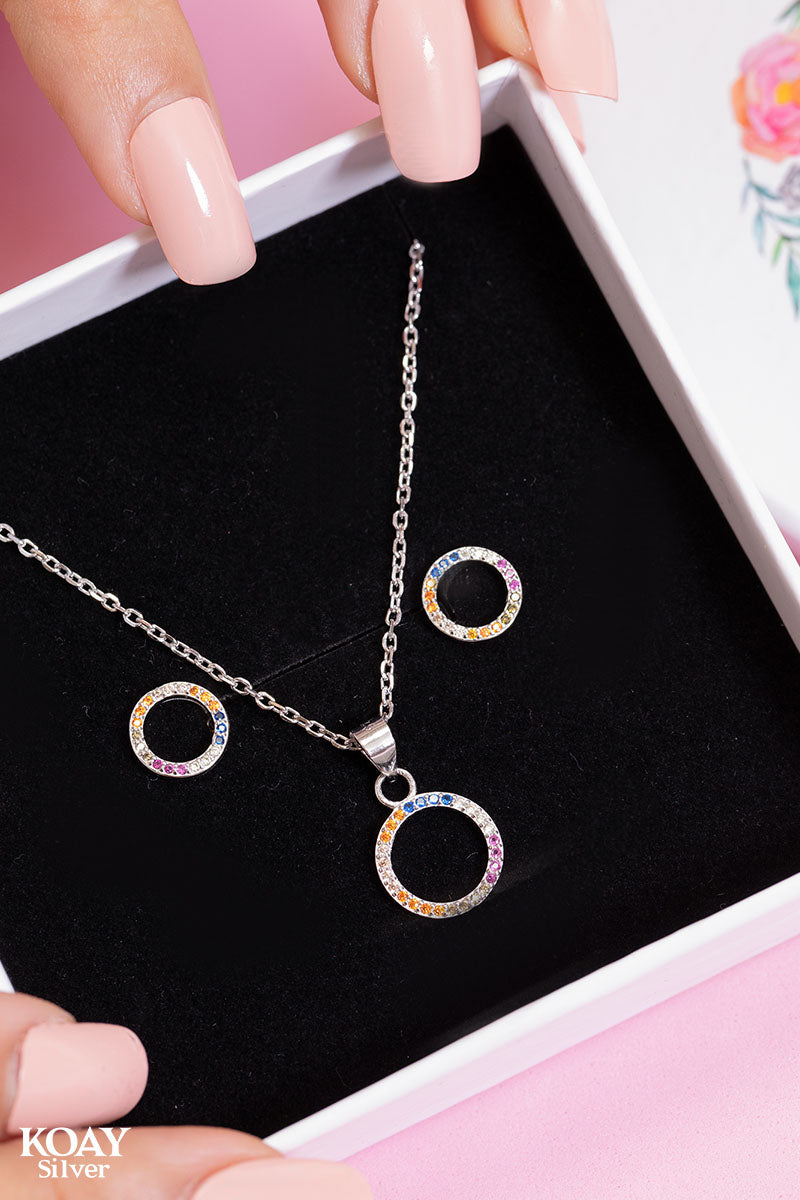 Circle Zircon Colored Set