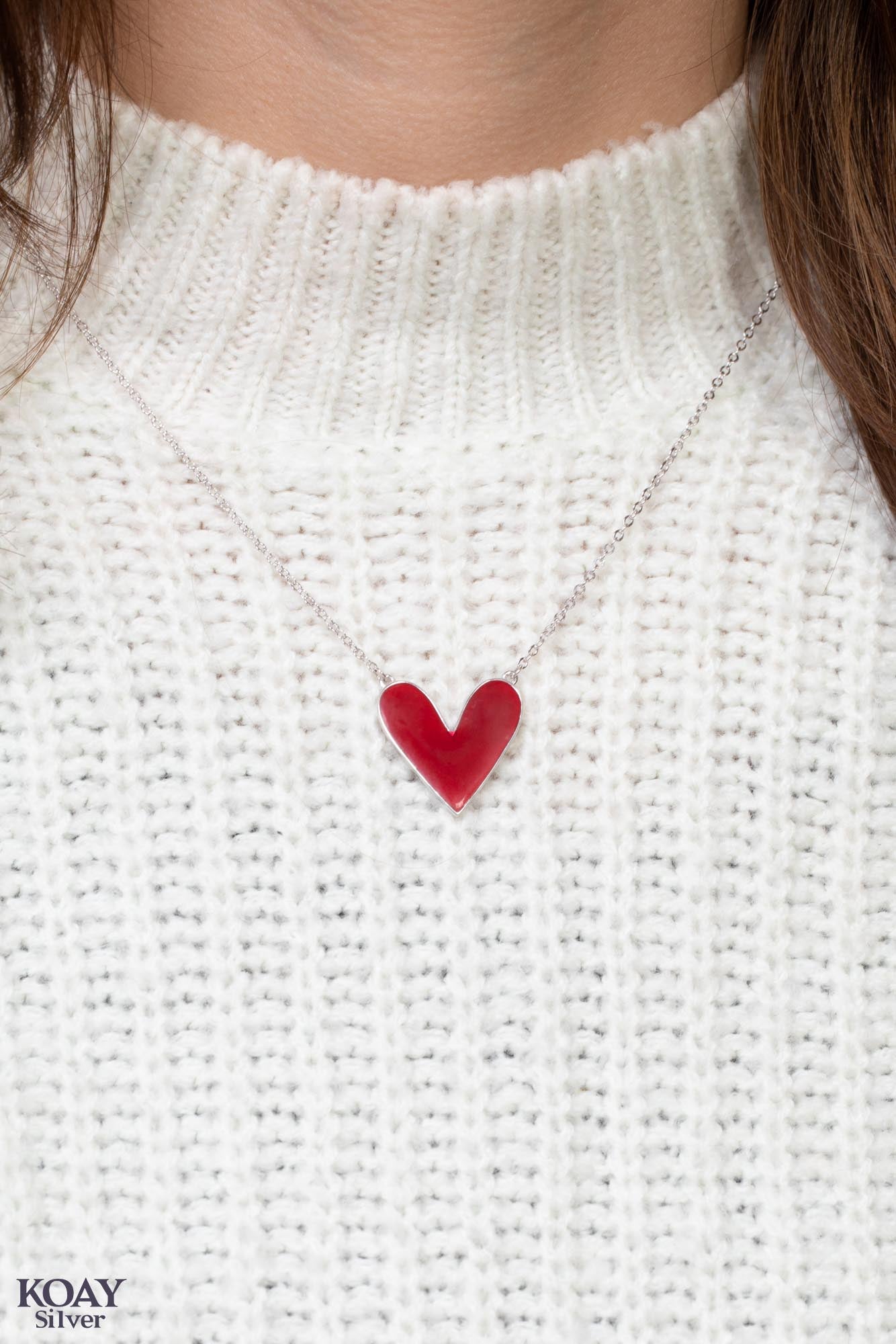Large Red Heart Necklace
