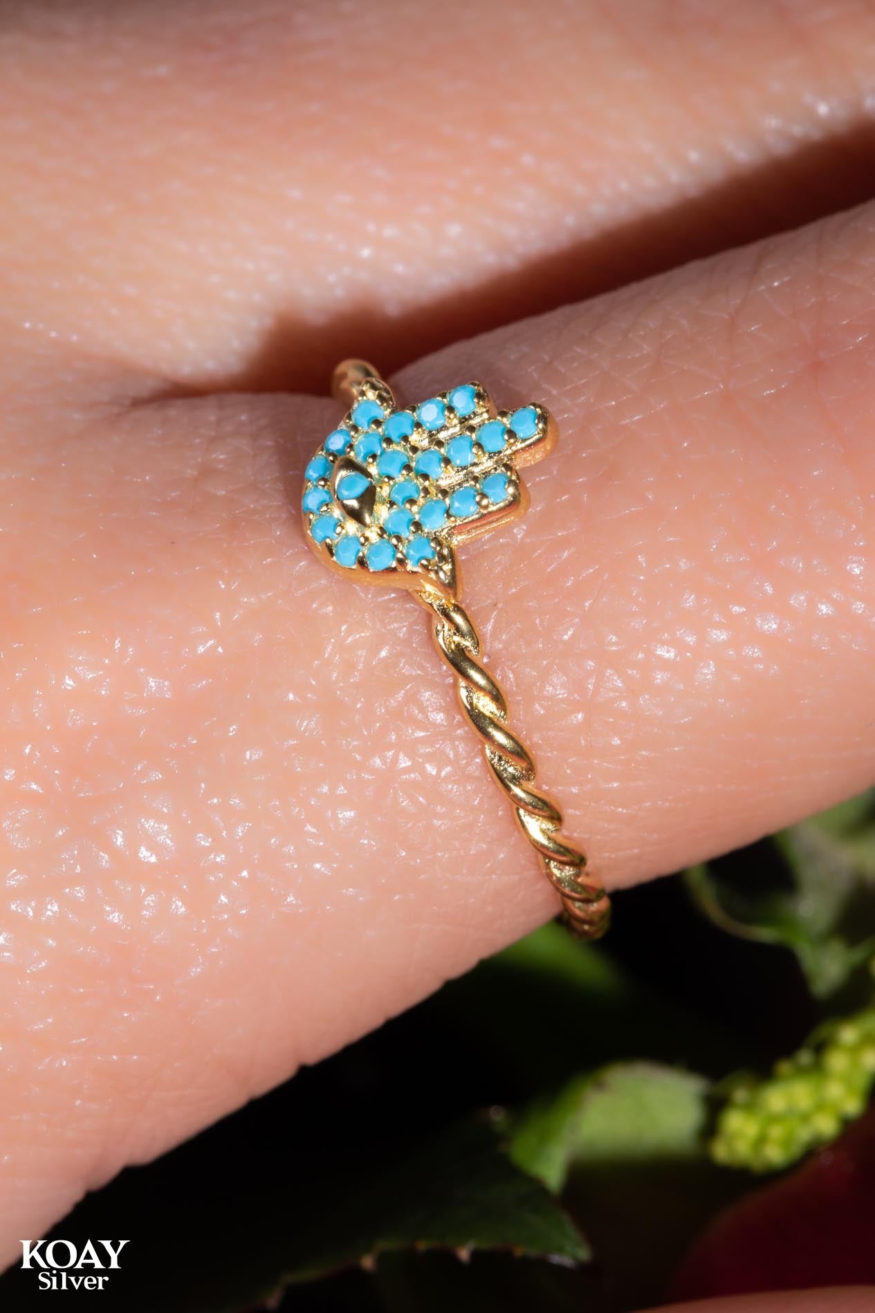 Turquoise Hand Ring GP