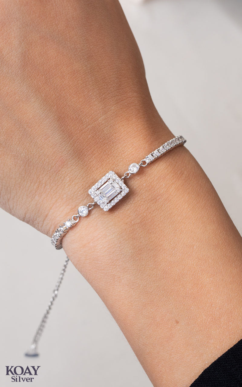 Zircon Tennis Square Bracelet