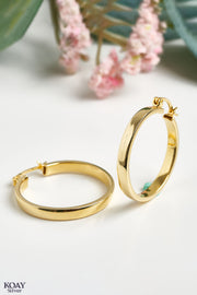 Thin Plain Gold Plated Earring