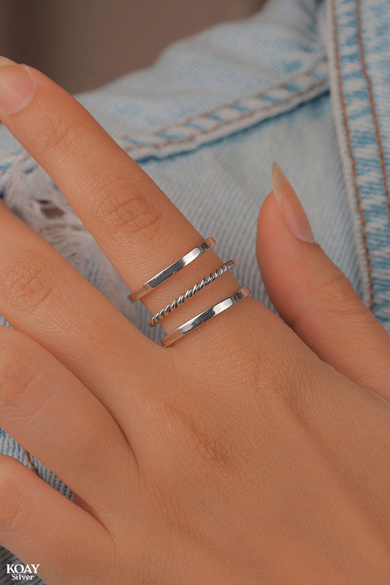 Triple Plain Ring (02)