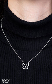 Zircon Butterfly Necklace (03)