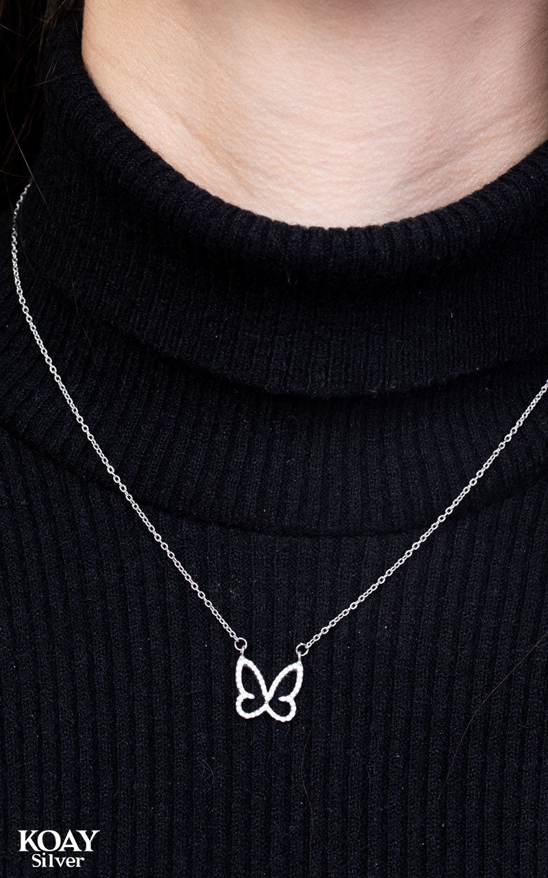 Zircon Butterfly Necklace (03)
