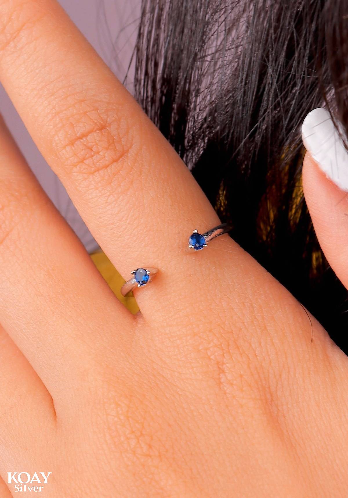 Double Zircon (02) Blue Ring